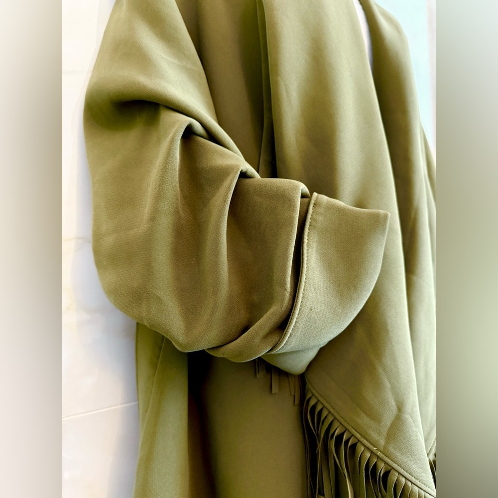 cinq à sept Draped Fringe Jacket – Size 12 – Olivia Fully Lined - Picture 3 of 10